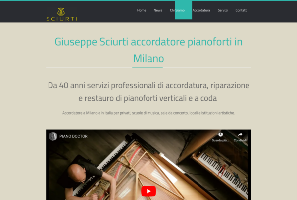 Home page del sito www.giuseppesciurtipianoforti.it sviluppato da b:k officina editoriale