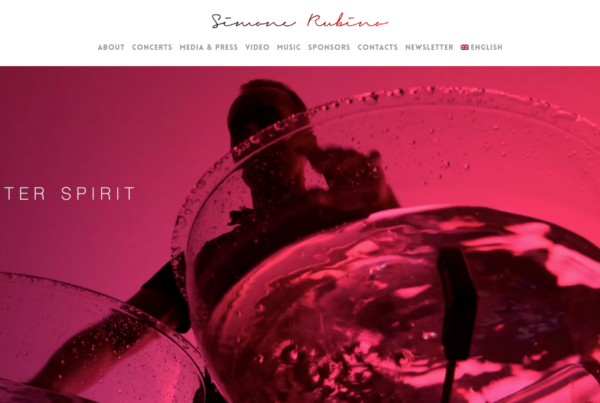 Home page del sito di Simone Rubino, sviluppato da b:k officina editoriale